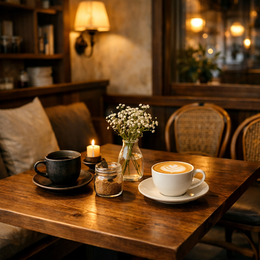 カフェのテーブル席